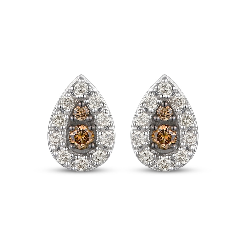 Main Image 2 of Le Vian Diamond Teardrop Halo Stud Earrings 1/4 ct tw 14K Vanilla Gold