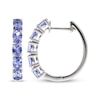 Thumbnail Image 1 of Oval-Cut Tanzanite Hoop Earrings Sterling Silver