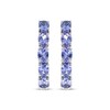 Thumbnail Image 2 of Oval-Cut Tanzanite Hoop Earrings Sterling Silver