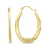 Thumbnail Image 1 of Tapered Twist Oval Hoop Earrings 14K Yellow Gold