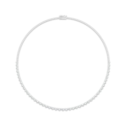 Lab-Grown Diamonds by KAY Graduated Necklace 5 ct tw 10K White Gold 17&quot;