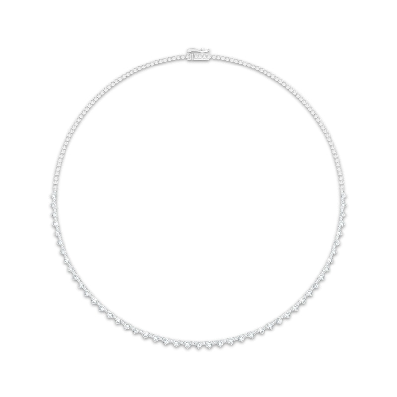 Lab-Grown Diamonds by KAY Graduated Necklace 5 ct tw 10K White Gold 17"