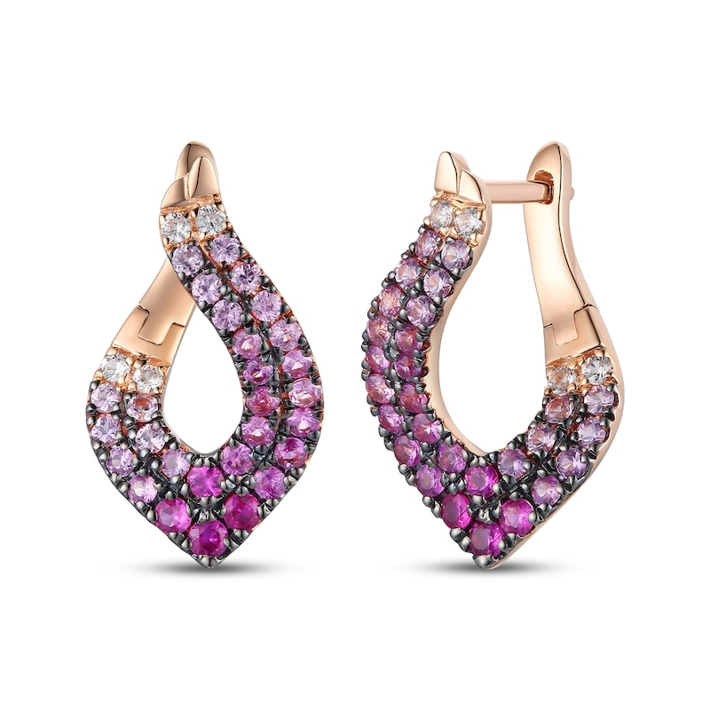 Main Image 1 of Le Vian Pink Ombré & White Sapphire Earrings 14K Strawberry Gold®