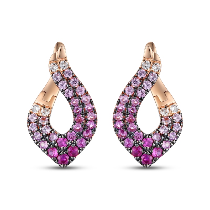 Main Image 2 of Le Vian Pink Ombré & White Sapphire Earrings 14K Strawberry Gold®