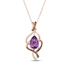 Thumbnail Image 1 of Le Vian Pear-Shaped Amethyst Necklace 3/8 ct tw Diamonds 14K Strawberry Gold 20&quot;