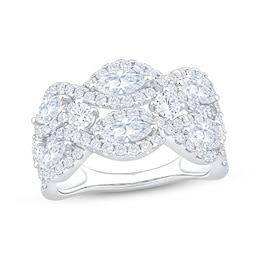 KAY Lab-Grown Diamonds Marquise & Round-Cut Multi-Row Twist Ring 2 ct tw 14K White Gold