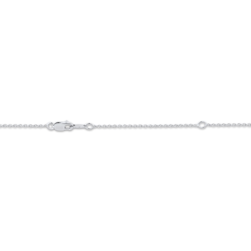 Main Image 4 of Pear-Shaped Swiss Blue Topaz & White Lab-Created Sapphire Drop Necklace Sterling Silver 18&quot;