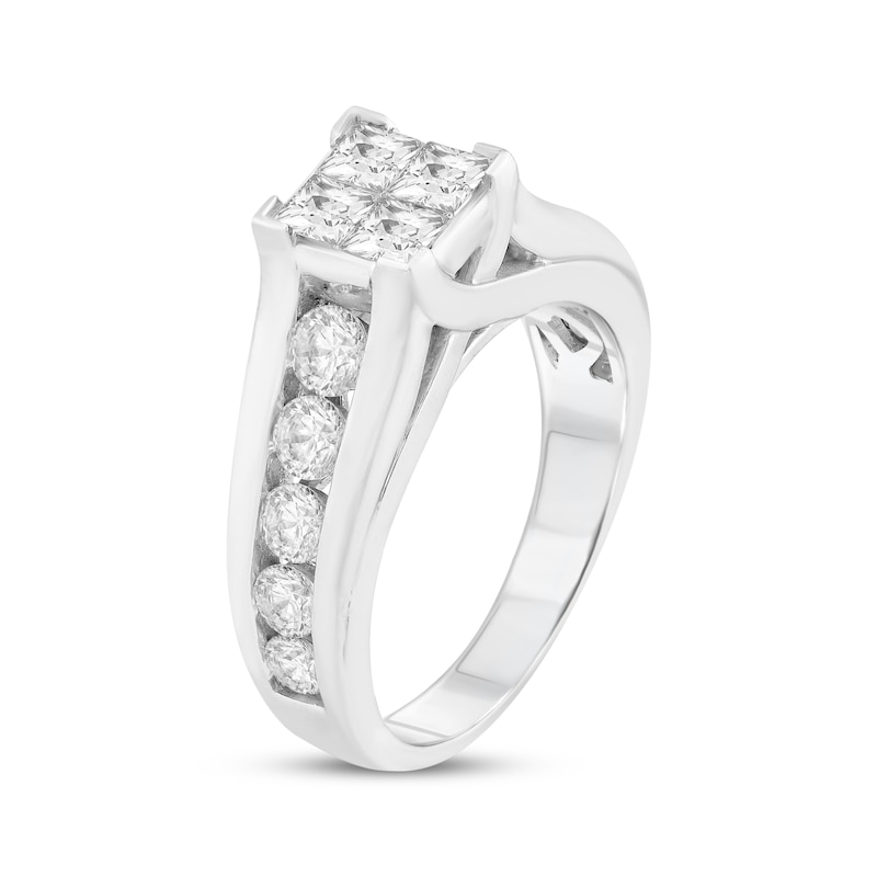 Main Image 2 of Princess-Cut Diamond Quad Engagement Ring 2 ct tw 14K White Gold