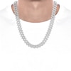 Thumbnail Image 4 of Men's Diamond Spiked Cuban Curb Chain Necklace 2 ct tw Sterling Silver 20&quot;