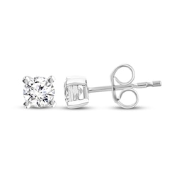 Lab-Grown Diamonds by KAY Round-Cut Diamond Solitaire Stud Earrings 3/8 ct tw 10K White Gold (I/SI2)