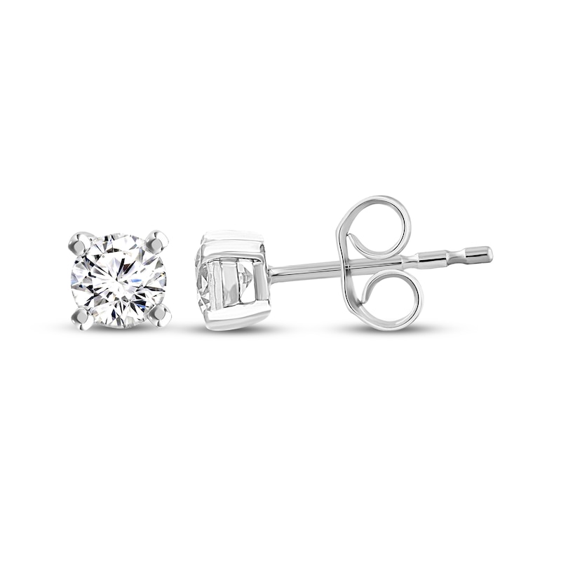 Main Image 1 of Lab-Grown Diamonds by KAY Round-Cut Diamond Solitaire Stud Earrings 3/8 ct tw 10K White Gold (I/SI2)