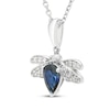 Thumbnail Image 2 of Pear-Shaped Blue Lab-Created Sapphire & White Lab-Created Sapphire Bee Necklace Sterling Silver 18&quot;