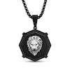 Thumbnail Image 1 of Men's Black Diamond Lion Head Octagon Necklace 1/2 ct tw Stainless Steel & Black Ion Plating 24&quot;