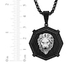 Thumbnail Image 4 of Men's Black Diamond Lion Head Octagon Necklace 1/2 ct tw Stainless Steel & Black Ion Plating 24&quot;