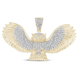 Men's Diamond Owl Charm 1/2 ct tw 10K Yellow Gold