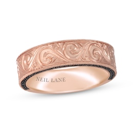 Neil Lane Men's Black Diamond Wedding Band 1/3 ct tw 14K Rose Gold