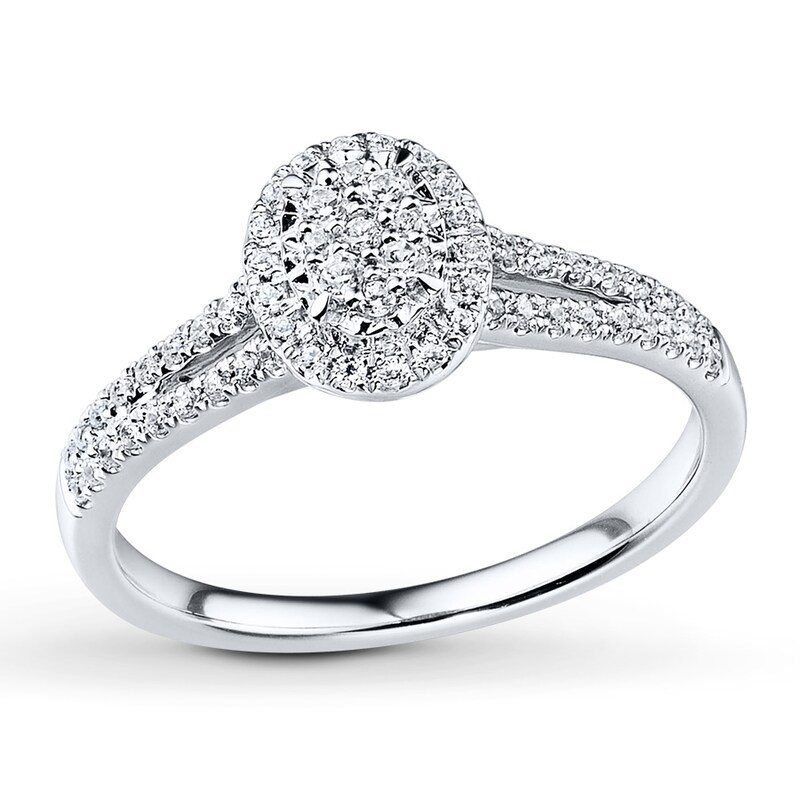 Main Image 1 of Diamond Ring 1/4 ct tw Round-cut 10K White Gold