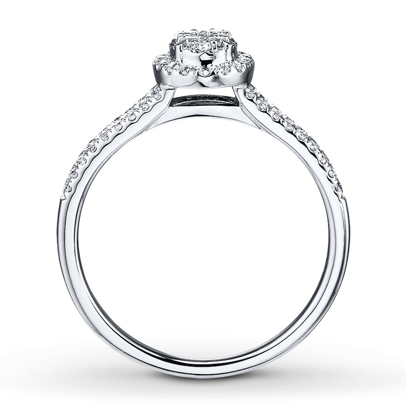 Main Image 2 of Diamond Ring 1/4 ct tw Round-cut 10K White Gold