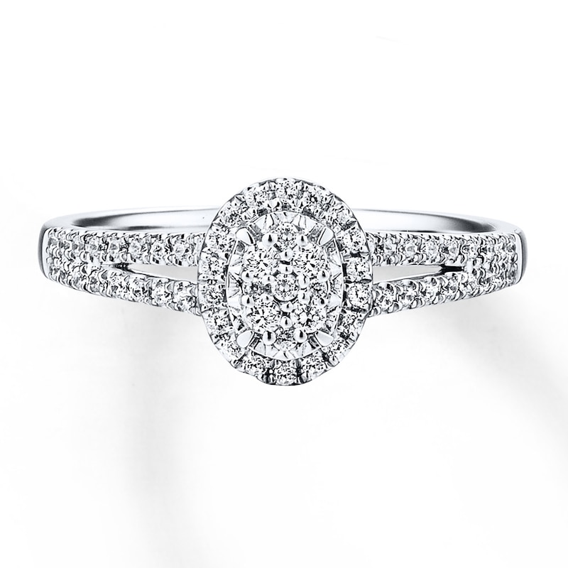 Main Image 4 of Diamond Ring 1/4 ct tw Round-cut 10K White Gold