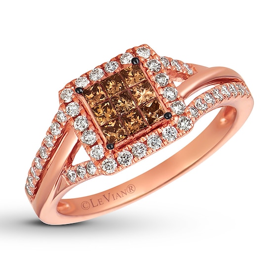 Le Vian Chocolate Diamond Ring 5/8 ct tw 14K Strawberry Gold | Womens ...