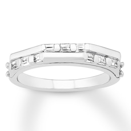 &quot;Love&quot; Diamond Ring 1/8 ct tw Baguette Sterling Silver