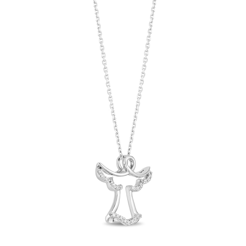 Main Image 2 of Hallmark Diamonds Angel Necklace 1/20 ct tw Sterling Silver 18&quot;