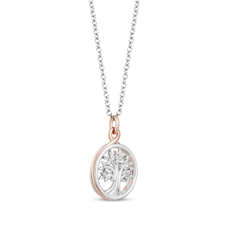 Main Image 2 of Hallmark Diamonds Necklace 1/20 ct tw Sterling Silver & 10K Rose Gold 18&quot;