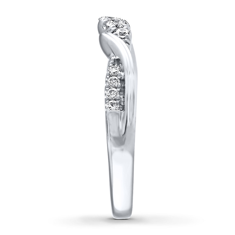 Main Image 3 of THE LEO Diamond Wedding Band 1/4 ct tw Round-cut 14K White Gold