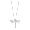 Thumbnail Image 1 of Hallmark Diamonds Dragonfly Necklace 1/10 ct tw Sterling Silver & 10K Rose Gold 18&quot;