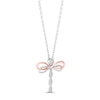 Thumbnail Image 2 of Hallmark Diamonds Dragonfly Necklace 1/10 ct tw Sterling Silver & 10K Rose Gold 18&quot;