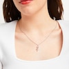 Thumbnail Image 3 of Hallmark Diamonds Flower Necklace 1/15 ct tw Sterling Silver & 10K Rose Gold 18&quot;