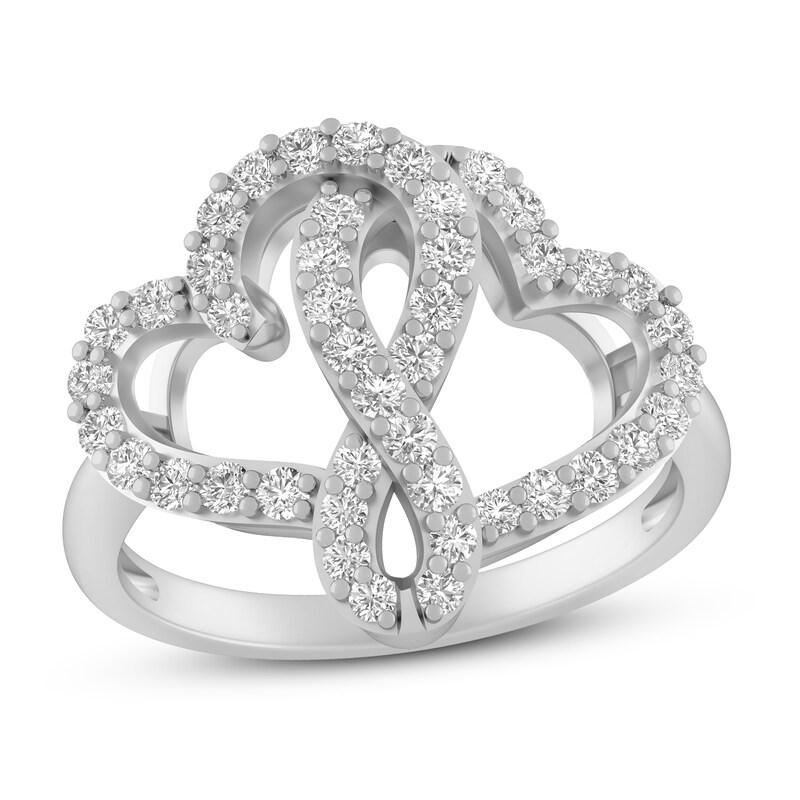 Joining Hearts Diamond Ring 1/2 ct tw 10K White Gold | Kay Outlet