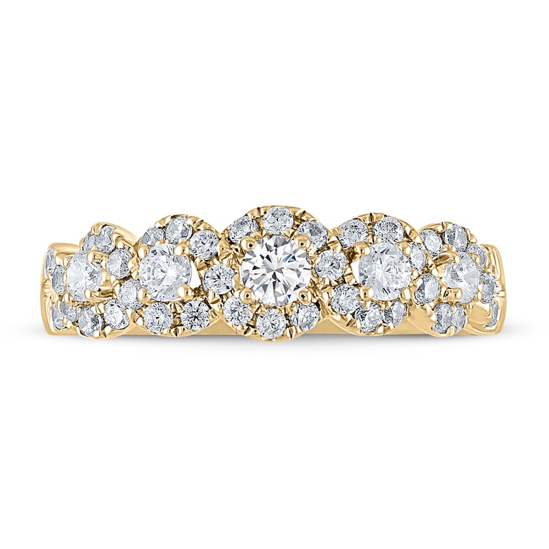 THE LEO Diamond Anniversary Ring 3/4 ct tw Round-cut 14K Yellow Gold