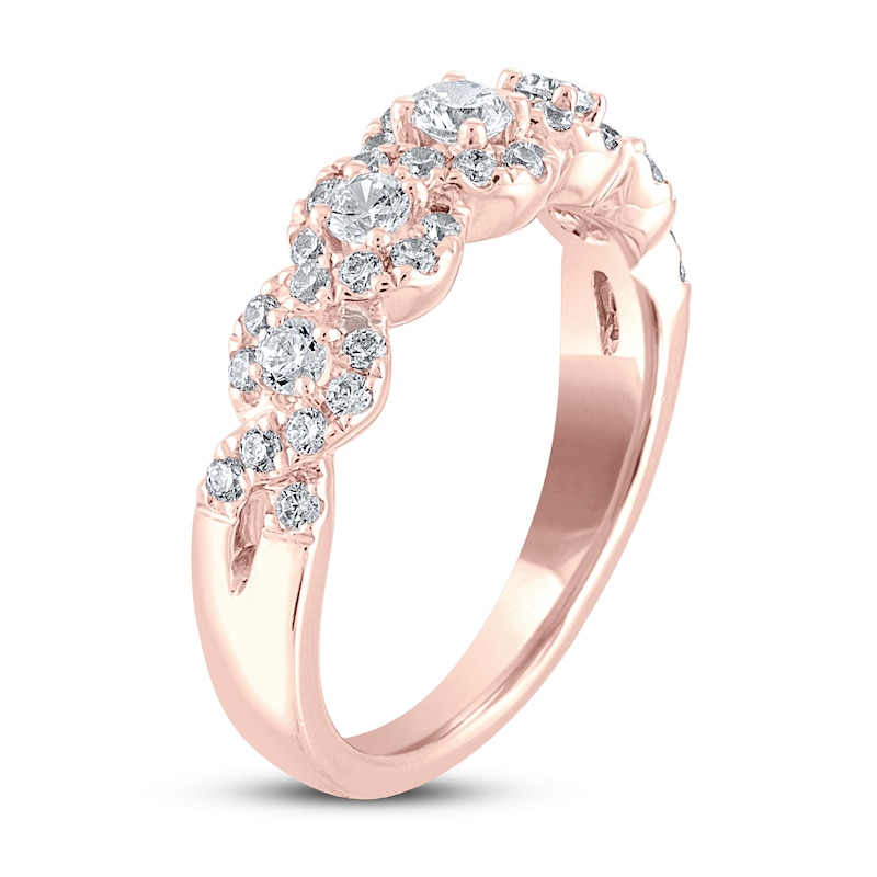 THE LEO Diamond Anniversary Ring 3/4 ct tw Round-cut 14K Rose Gold