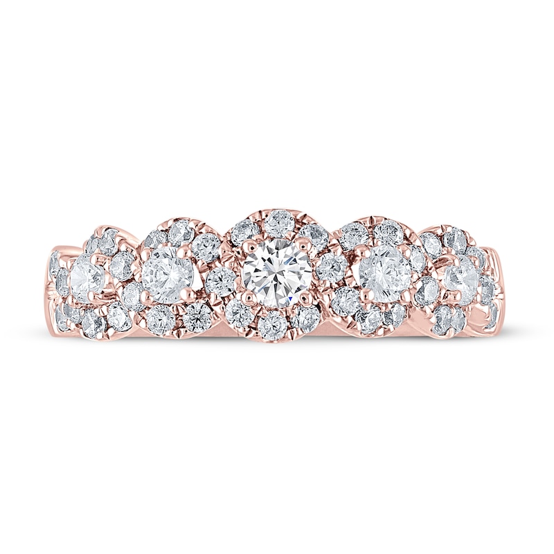 THE LEO Diamond Anniversary Ring 3/4 ct tw Round-cut 14K Rose Gold