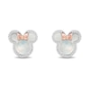 Thumbnail Image 2 of Disney Treasures Minnie Mouse Mother of Pearl & Diamond Earrings 1/6 ct tw 10K Rose Gold & Sterling Silver