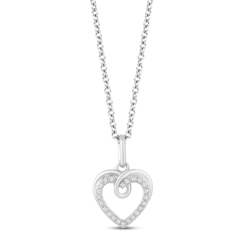 Main Image 1 of Hallmark Diamonds Heart Necklace Diamond Accents Sterling Silver