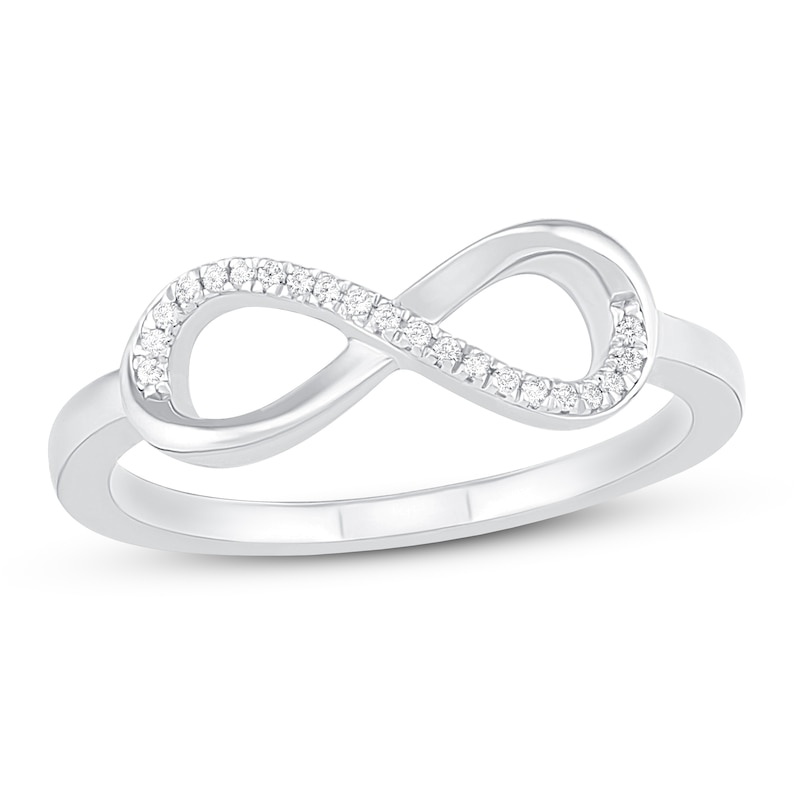 Main Image 1 of Diamond Infinity Ring 1/20 ct tw 10K White Gold