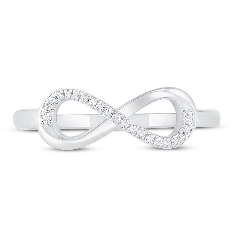 Main Image 2 of Diamond Infinity Ring 1/20 ct tw 10K White Gold