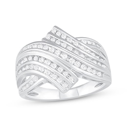 Diamond Ring 1/2 ct tw Round-cut Sterling Silver