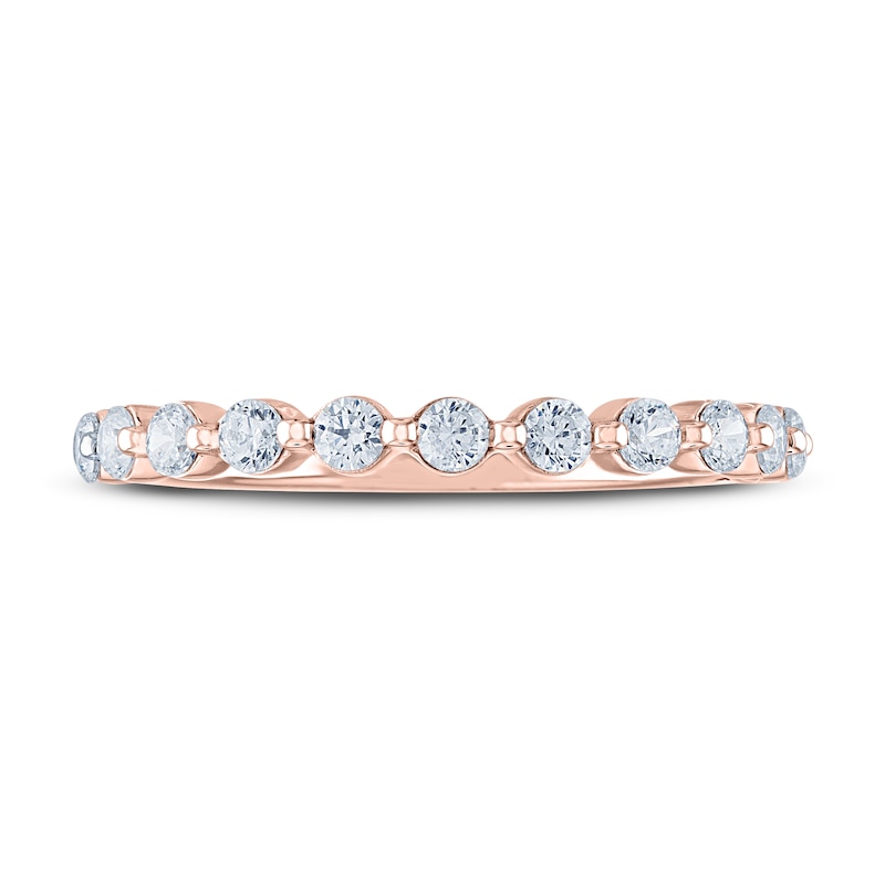 Main Image 3 of THE LEO Diamond Anniversary Ring 1/2 ct tw Round-cut 14K Rose Gold