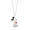 Thumbnail Image 1 of Disney Treasures Mickey Mouse Garnet & Diamond Necklace 1/6 ct tw Sterling Silver & 10K Rose Gold 19&quot;