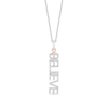 Thumbnail Image 0 of Hallmark Diamonds "Believe" Necklace 1/5 ct tw Round-Cut Sterling Silver & 10K Rose Gold 18"