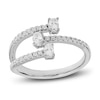 Thumbnail Image 1 of Diamond Three-Stone Deconstructed Ring 1/2 ct tw Oval & Round-cut 10K White Gold