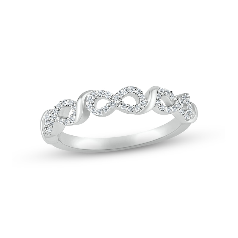 Diamond Infinity Ring 1/6 ct tw Round-cut Sterling Silver