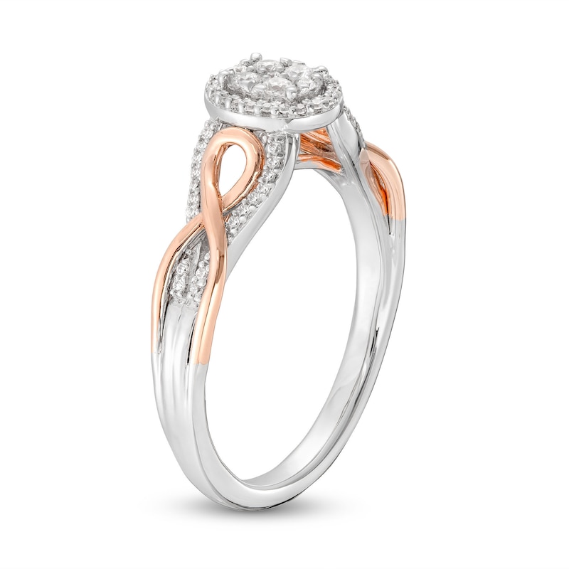 Main Image 2 of Hallmark Diamonds Promise Ring 1/5 ct tw Sterling Silver & 10K Rose Gold