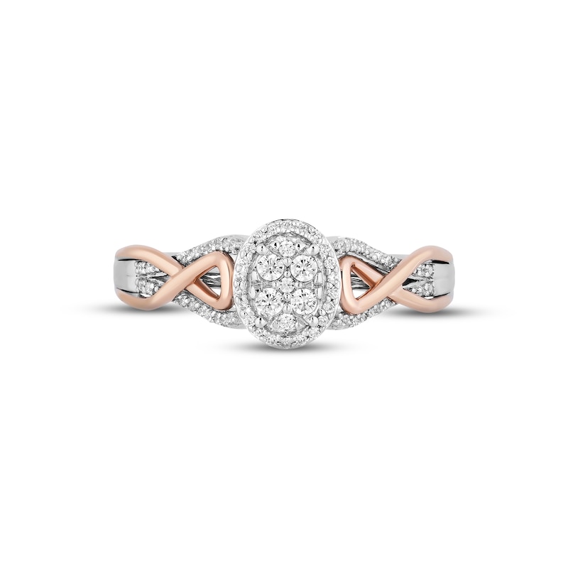 Main Image 3 of Hallmark Diamonds Promise Ring 1/5 ct tw Sterling Silver & 10K Rose Gold