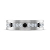 Thumbnail Image 3 of Men's Black & White Diamond Wedding Ring 3/4 ct tw 10K White Gold