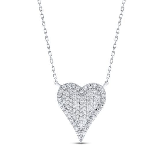 Diamond Heart Necklace 1/3 ct tw Sterling Silver 18"
