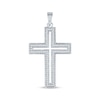 Thumbnail Image 1 of Diamond Cutout Cross Charm 1/5 ct tw Sterling Silver 18&quot;